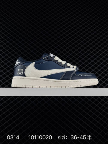 Jordan Air Jordan 1 Low Travis Scott Reverse Mocha Givenchy Custom Navy Blue Sail White EU 36-45 Skate Shoe - Unisex (BS-79659)