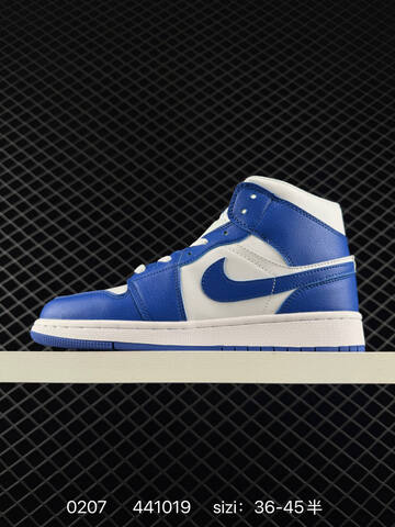 Jordan Air Jordan 1 Retro Mid 852542-010 Navy White Black EU 36-45 Basketball Shoe - Unisex (BS-79710)