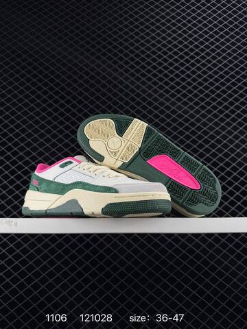 Jordan Air Jordan 4 Retro Flight Court Sail Dark Green Pink Grey EU 36-47 Sneaker - Unisex (BS-80333)