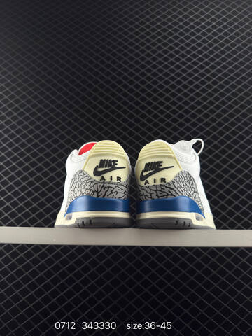 Jordan Air Jordan 3 Retro White Grey Blue Red Cream EU 36-45 Basketball Shoe - Unisex (BS-81074)