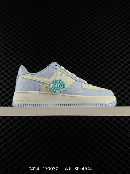 Nike Air Force 1 07 Light blue and cream white EU 36-45 with half sizes lifestyle