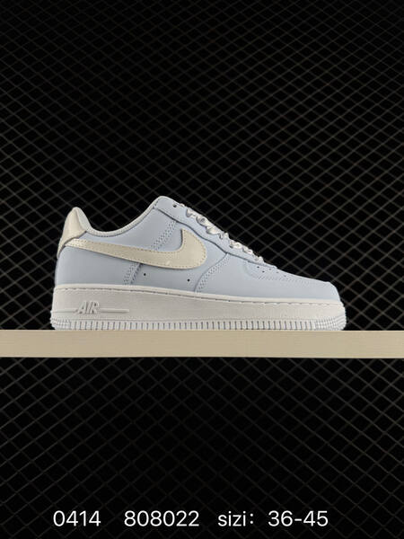 Nike Air Force 1 07 Pale blue with white Swoosh white midsole satin laces EU 36-45 lifestyle