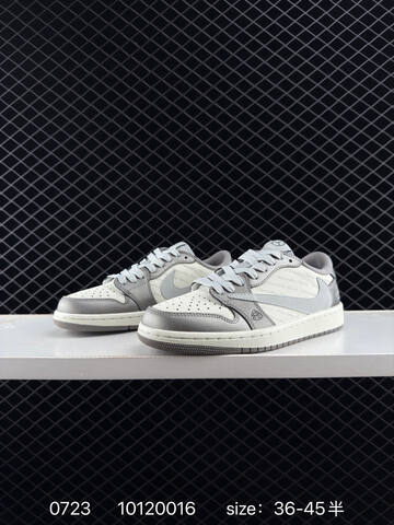 Jordan Air Jordan 1 Low Travis Scott DIY Mercedes Benz Sail Light Grey Silver EU 36-45 Sneaker - Unisex (BS-81026)