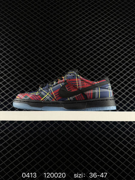 Nike SB Dunk Low HF3063-001 Red Navy Yellow Black Plaid with Black Swoosh Translucent Blue Outsole Pom-Pom Accent EU 36-47 skate lifestyle