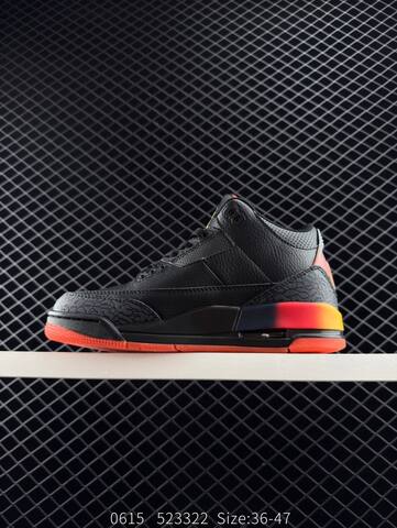 Jordan Air Jordan 3 Retro Black Orange Yellow Red EU 36-47 Basketball Shoe - Unisex (BS-81202)