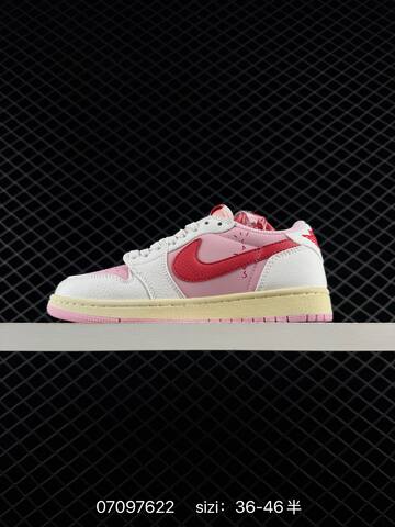 Travis Scott x Air Jordan 1 Low Tropical Pink AIR JORDAN 1 Aj1 Lifestyle (BS-79002)