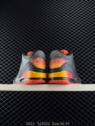Jordan Air Jordan 3 Retro Black Orange Yellow Red EU 36-47 Basketball Shoe - Unisex (BS-81202)
