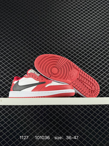Jordan Air Jordan 1 Low OG SP Travis Scott x Fragment White Red Black EU 36-47 Sneaker - Unisex (BS-80176)