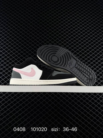 Jordan Air Jordan 1 Low Black White Grey Pink Sail EU 36-46 Sneaker - Unisex (BS-79527)