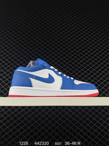 Jordan Air Jordan 1 Low White Blue Red EU 36-46 Sneaker - Unisex (BS-79967)
