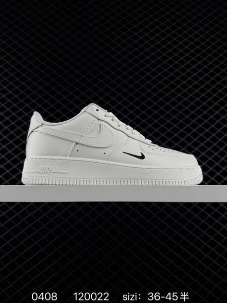 Nike Air Force 1 07 Sail Off-white with black mini swoosh EU 36-45 with half sizes lifestyle