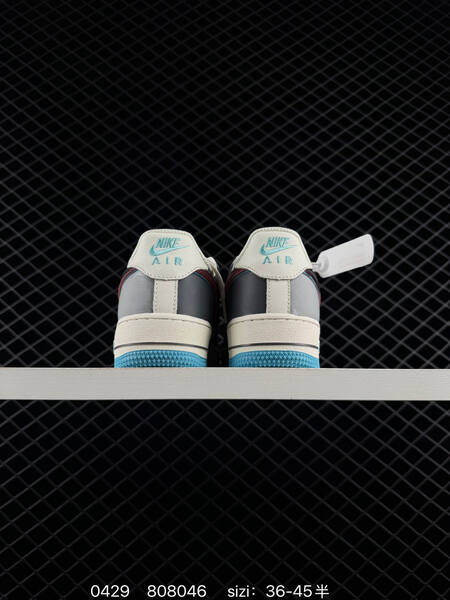 Nike Air Force 1 07 LV8 gray white with burgundy and light blue accents 36-45 lifestyle