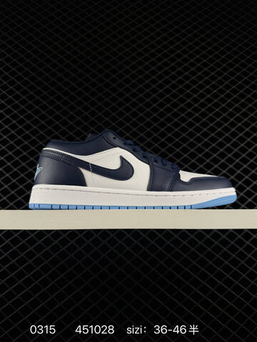 Jordan Air Jordan 1 Low 553558-152 Navy White Light Blue EU 36-46 Basketball Shoe - Unisex (BS-79656)