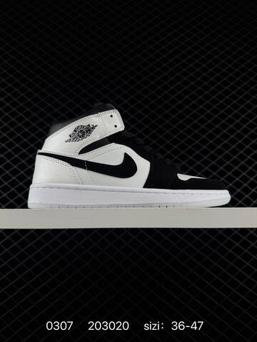 Jordan Air Jordan 1 Mid White Black EU 36-47 Basketball Shoe - Unisex (BS-79696)