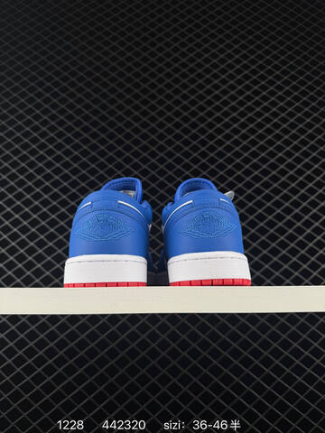 Jordan Air Jordan 1 Low White Blue Red EU 36-46 Sneaker - Unisex (BS-79967)