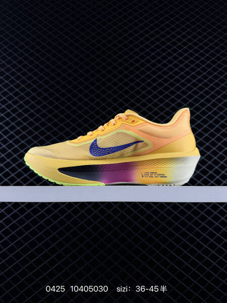 Nike Zoom Fly 6 Laser Orange with Racer Blue Swoosh Volt outsole accents Sail midsole Magenta gradient details EU 36-45 half sizes available running lifestyle