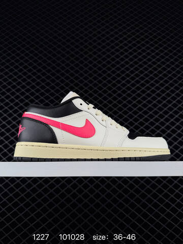 Jordan Air Jordan 1 Low White Black Pink Cream EU 36-46 Sneaker - Unisex (BS-79977)