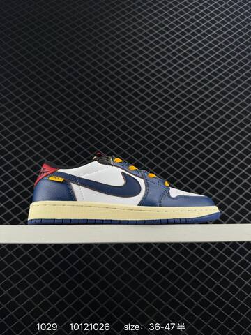 Jordan Air Jordan 1 Low White Navy Blue Red Yellow Cream EU 36-47 Sneaker - Unisex (BS-80402)