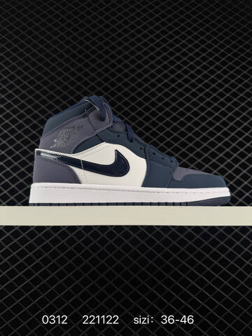 Jordan Air Jordan 1 Mid Purple Yellow White Black EU 36-46 Basketball Shoe - Unisex (BS-79673)