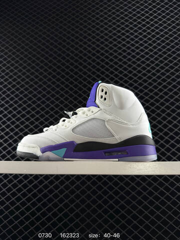 Jordan Air Jordan 5 Retro High HQ7890-100 White Purple Teal Black 40-46 Basketball Shoe - Men's (BS-80994)