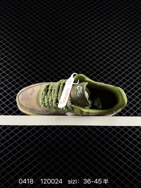 Nike Air Force 1 07 Camo Olive Green with Beige Swoosh EU 36-45 half sizes available lifestyle