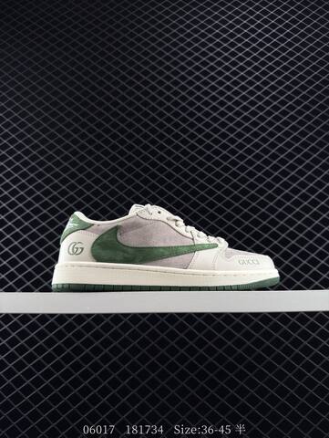 Jordan Air Jordan 1 Low Light Beige Grey Dark Green Off White EU 36-45 Sneaker - Unisex (BS-81191)