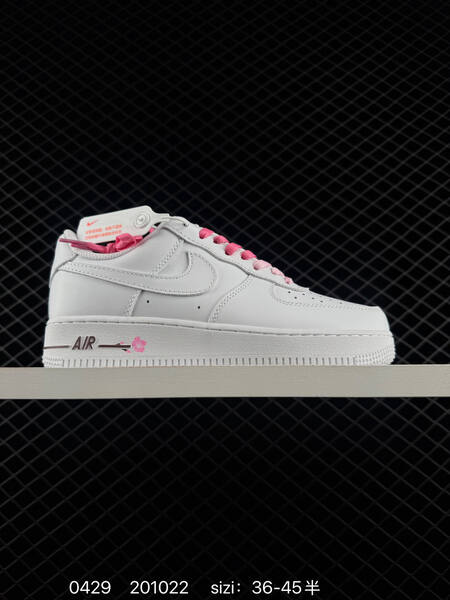 Nike Air Force 1 07 white with pink red accents 36-45 5 lifestyle
