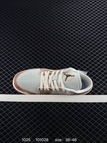 Jordan Air Jordan 1 Low Light Blue Brown Orange White Gum EU 36-46 Sneaker - Unisex (BS-80447)
