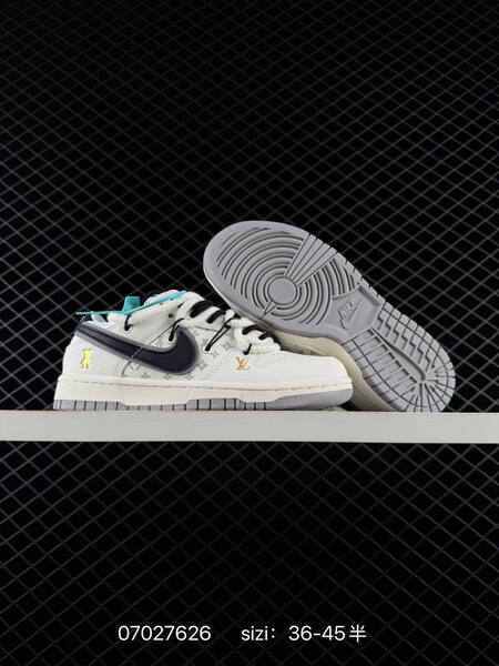Nike Dunk Low white black gray with monogram accents 36-45 skate lifestyle