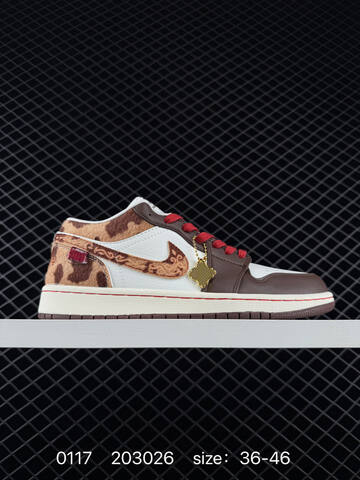 Jordan Air Jordan 1 Low CNY White Brown Tan Red Sail EU 36-46 Sneaker - Unisex (BS-79811)