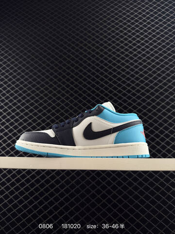 Jordan Air Jordan 1 Low 553558-147 White Dark Blue Light Blue Red EU 36-46 Basketball Shoe - Unisex (BS-80963)
