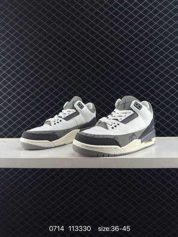 Jordan Air Jordan 3 Retro White Black Grey Beige Red EU 36-45 Basketball Shoe - Unisex (BS-81065)