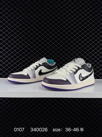 Jordan Air Jordan 1 Low Sail Black Purple Light Grey EU 36-46 Sneaker - Unisex (BS-79880)