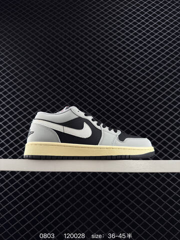 Jordan Air Jordan 1 Low Dong Dan Black Light Grey Pale Yellow EU 36-45 Sneaker - Unisex (BS-80979)
