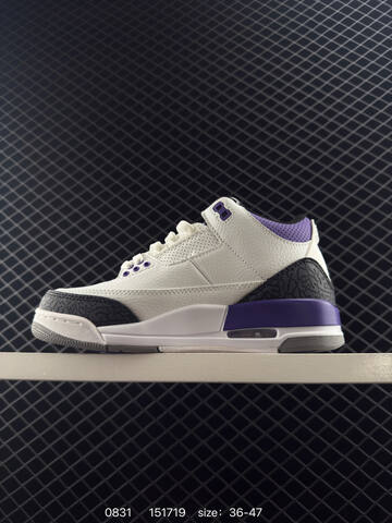 Jordan Air Jordan 3 Retro UNC White Purple Black Grey EU 36-47 Basketball Shoe - Unisex (BS-80797)