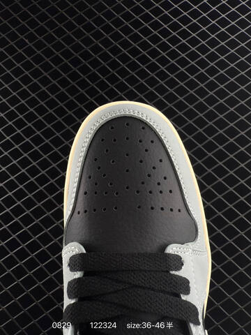 Jordan Air Jordan 1 Low Black Light Grey Pale Cream EU 36-46 Sneaker - Unisex (BS-80809)