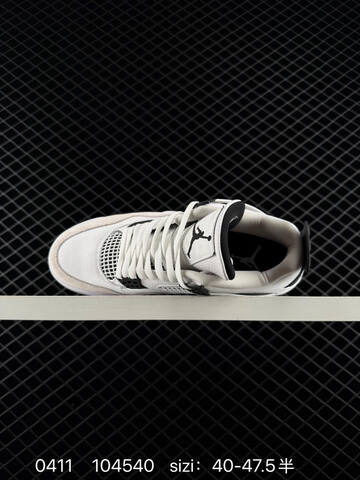 Jordan Air Jordan 4 Retro White Light Grey Black EU 40-47 5 Basketball Shoe - Men's (BS-79513)
