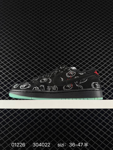 Jordan Air Jordan 1 Low Black White Mint Red EU 36-47 Sneaker - Unisex (BS-79764)
