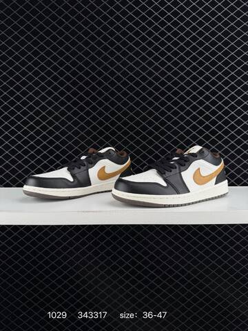 Jordan Air Jordan 1 Low Black White Golden Brown Sail EU 36-47 Sneaker - Unisex (BS-80405)