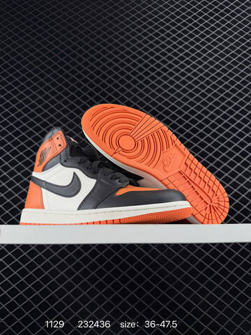 Jordan Air Jordan 1 High OG Shattered Backboard Black Orange White EU 36-47 5 Basketball Shoe - Unisex (BS-80159)
