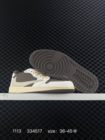 Jordan Air Jordan 1 Low OG SP Travis Scott Reverse Mocha White Brown Beige Cream Red EU 36-45 Sneaker - Unisex (BS-80287)