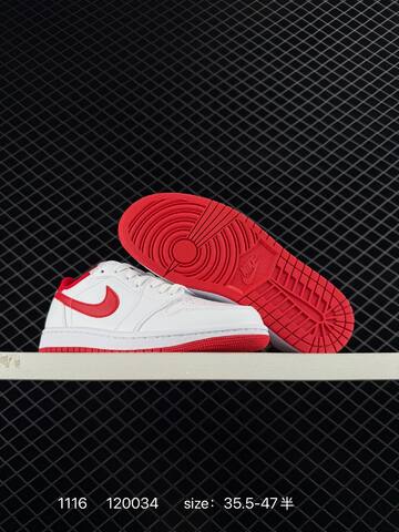 Jordan Air Jordan 1 Low White Red EU 35 5-47 Sneaker - Unisex (BS-80259)