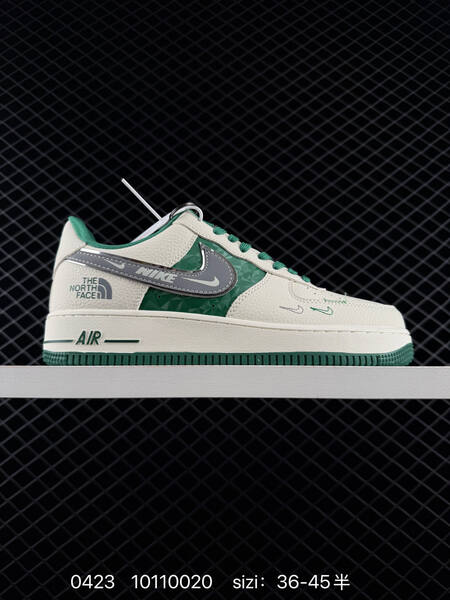 Nike Air Force 1 Low Sail Green Sail Navy The North Face custom EU 36-45 with half sizes lifestyle