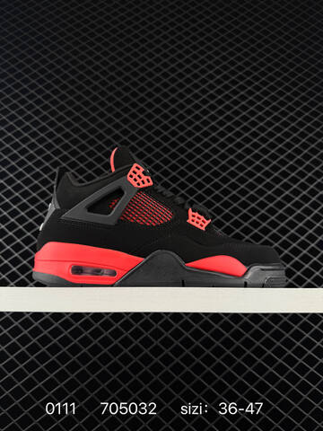 Jordan Air Jordan 4 Retro Black Grey Red White EU 36-47 Basketball Shoe - Unisex (BS-79845)