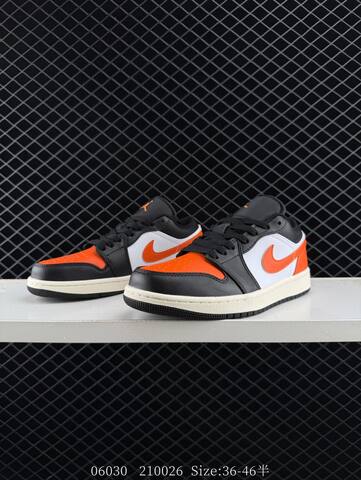 Jordan Air Jordan 1 Low Shattered Backboard Black Orange White Sail EU 36-46 Sneaker - Unisex (BS-81124)