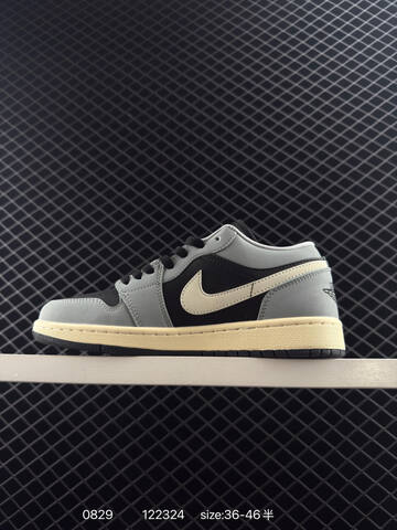 Jordan Air Jordan 1 Low Black Light Grey Pale Cream EU 36-46 Sneaker - Unisex (BS-80809)
