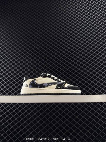 Jordan Air Jordan 1 Low Travis Scott Fragment Dark Brown Black White Cream 24-37 Sneaker - Women's (BS-80764)