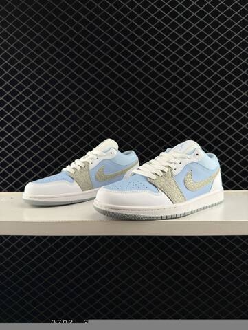Jordan Air Jordan 1 Low White Light Blue Grey EU 36-45 Sneaker - Unisex (BS-81109)
