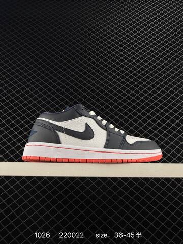 Jordan Air Jordan 1 Low White Navy Blue Grey EU 36-45 Sneaker - Unisex (BS-80436)