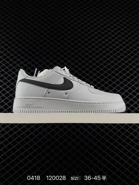 Nike Air Force 1 07 Wolf Grey with Black Swoosh EU 36-45 half sizes available lifestyle